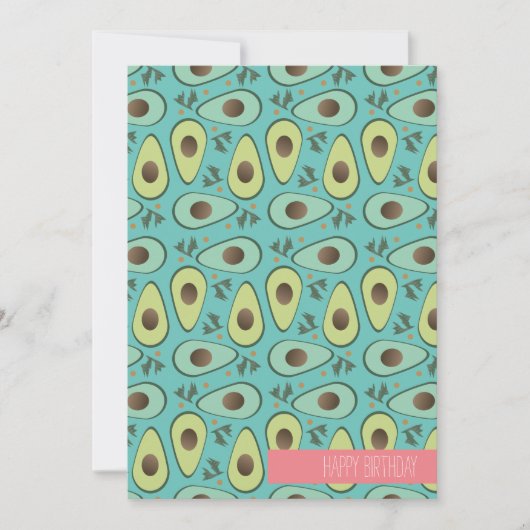 Avocado- en koriandersaladpatroon kaart (Voorkant)