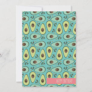 Avocado- en koriandersaladpatroon kaart