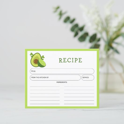 Avocado en Lemon, Citrus Kitchen Recipe Card (Staand voorkant)