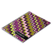 Avocado en Paarse chevron Patroon - Aangepaste naa Notitieboek (Linkerzijde)