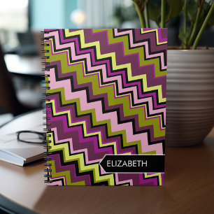 Avocado en Paarse chevron Patroon - Aangepaste naa Notitieboek
