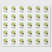 Avocado en Pit Cartoon Baby shower Cadeaupapier (Vlak)