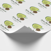 Avocado en Pit Cartoon Baby shower Cadeaupapier (Hoek)