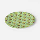 Avocado en Pit Cartoon Character Pattern Papieren Bordje (Gekanteld)