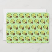 Avocado en Pit Cartoon Food Theme Baby shower Kaart (Achterkant)