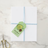 Avocado en Pit Cartoon Karakter Baby shower Cadeaulabel (Met Touw)
