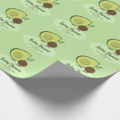 Avocado en Pit Cartoon Karakter Baby shower Cadeaupapier (Hoek)