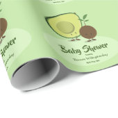 Avocado en Pit Cartoon Karakter Baby shower Cadeaupapier (Rol Hoek)