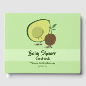 Avocado en Pit Cartoon Karakter Baby shower Gastenboek (Voorkant)