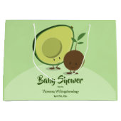 Avocado en Pit Cartoon Karakter Baby shower Groot Cadeauzakje (Voorkant)