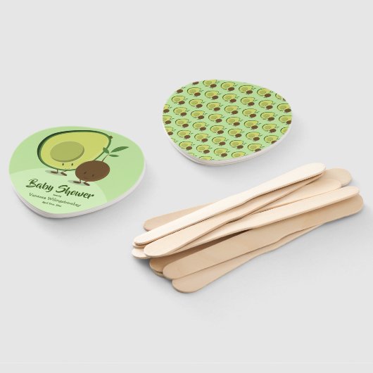 Avocado en Pit Cartoon Karakter Baby shower Handwaaier (Niet-gemonteerd)