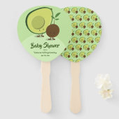 Avocado en Pit Cartoon Karakter Baby shower Handwaaier (Voorkant en achterkant)