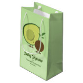 Avocado en Pit Cartoon Karakter Baby shower Klein Cadeauzakje (Achterkant Gekanteld)