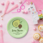 Avocado en Pit Cartoon Karakter Baby shower Papieren Bordje (Feest)