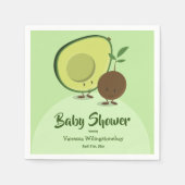 Avocado en Pit Cartoon Karakter Baby shower Servet (Voorkant)