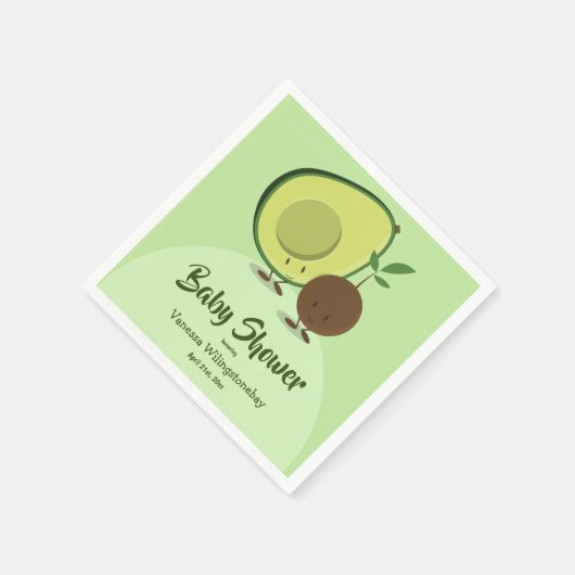Avocado en Pit Cartoon Karakter Baby shower Servet (Hoek)