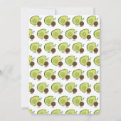 Avocado en Pit Cartoon White Green Baby shower Kaart (Achterkant)