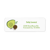 Avocado en Pit Food Return Address Label (Voorkant)