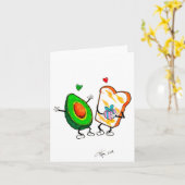 Avocado en toast verjaardagskaart kaart (Gele Bloem)