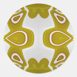 ~ avocado en witte fractal ~ ronde sticker