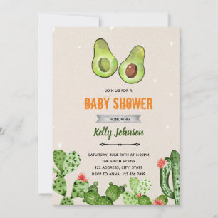 Avocado feest bad gender reveal uitnodiging