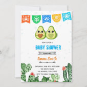 Avocado fiesta blauw douchethema kaart (Voorkant)