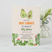 Avocado fista douche gender onthult uitnodiging (Staand voorkant)