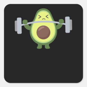 Avocado Fitness Huntel Funny Avocados Vierkante Sticker