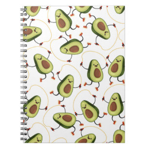 Avocado Fitness: Schattige patroon Notitieboek