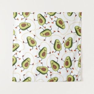 Avocado Fitness: Schattige patroon Wandkleed