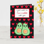 Avocado Food Pun, Schattigee Happy Valentijnsdag K Kaart (Gele Bloem)