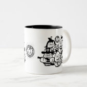 Avocado friends tweekleurige koffiemok (Voorkant rechts)