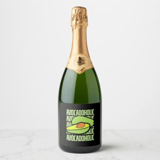 Avocado Fruit Food Sparkling Wijnetiket (Voorkant)