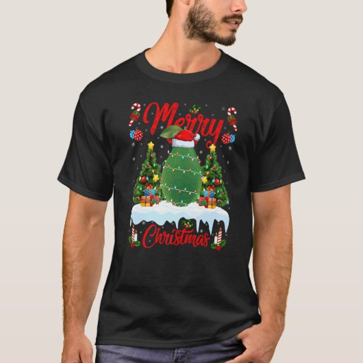 Avocado Fruit Lights Xmas Tree Santa Avocado Chris T-shirt (Voorkant)