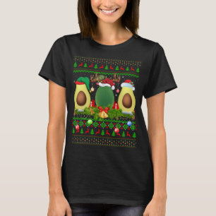 Avocado Fruit Lover Xmas Santa Ugly Avocado T-shirt