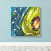 Avocado Fruit Muurkunst Canvas Afdruk (Insitu (Houten vloer))