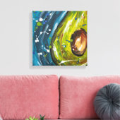 Avocado Fruit Muurkunst Canvas Afdruk (Insitu (Woonkamer))