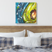 Avocado Fruit Muurkunst Canvas Afdruk (Insitu (Slaapkamer))
