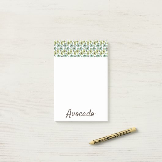 Avocado Fruit Pattern Post-it® Notes (Op bureau)