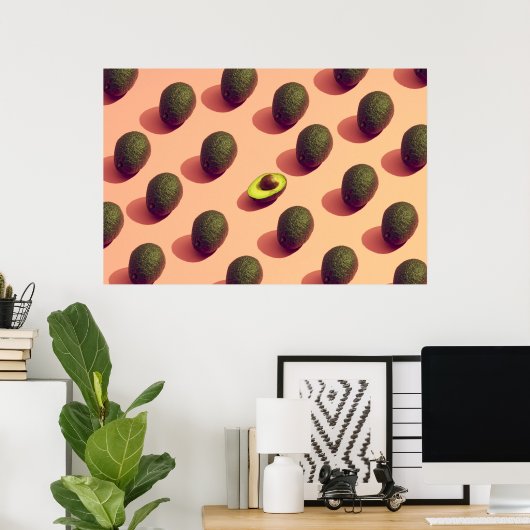 Avocado Fruit Portrait Poster (Thuiskantoor)