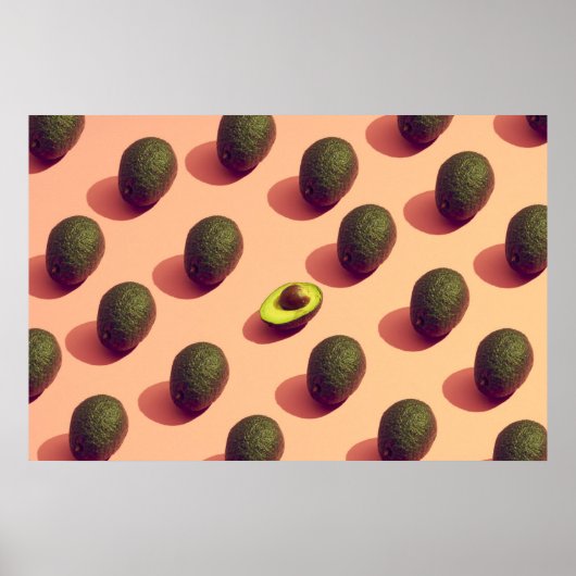 Avocado Fruit Portrait Poster (Voorkant)