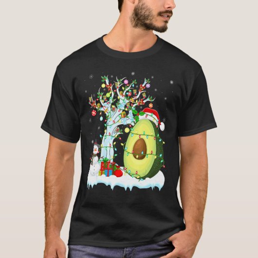 Avocado-fruit-valsmunterverlichting Santa Hat Avoc T-shirt (Voorkant)