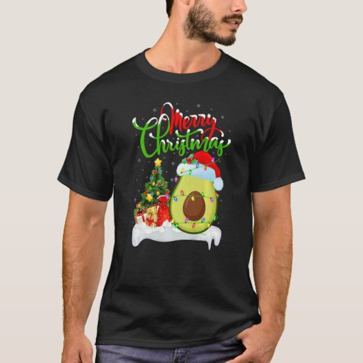 Avocado Fruit  Xmas Decorations Santa Avocado Chri T-shirt (Voorkant)