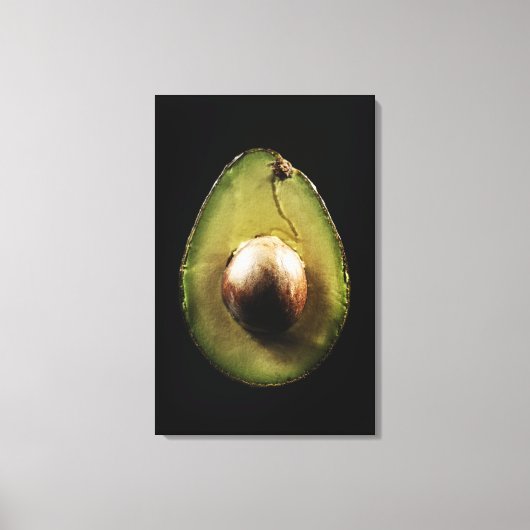 Avocado,Fruit,Zwarte achtergrond Canvas Afdruk (Voorkant)