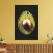 Avocado,Fruit,Zwarte achtergrond Canvas Afdruk (Insitu (Woonkamer))