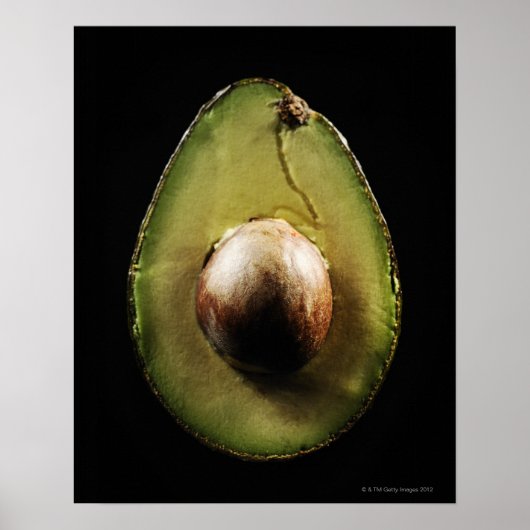 Avocado,Fruit,Zwarte achtergrond Poster (Voorkant)
