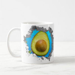 Avocado fruitgat in een muur Vegan foodie Koffiemok