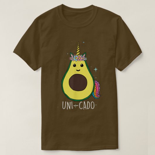 Avocado gecombineerd met Unicorn Cute Party UniCad T-shirt (Design voorkant)