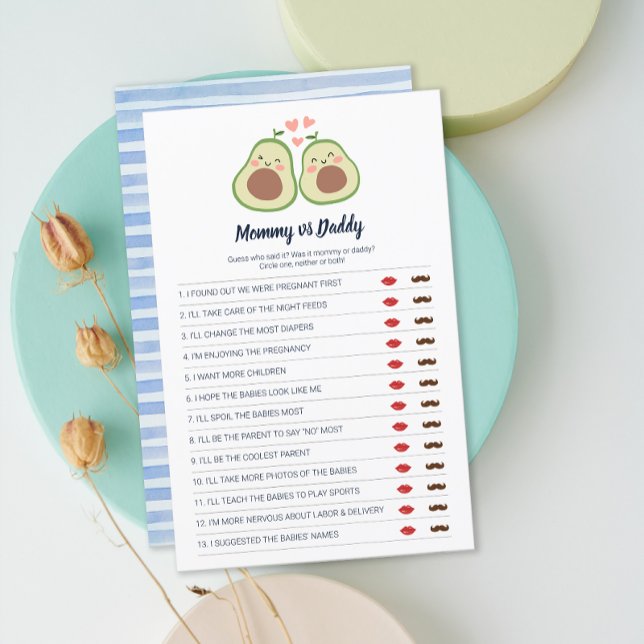 Avocado Gender Neutraal Baby shower Party Spel (Avocado Gender Neutral Baby Shower Party Game)