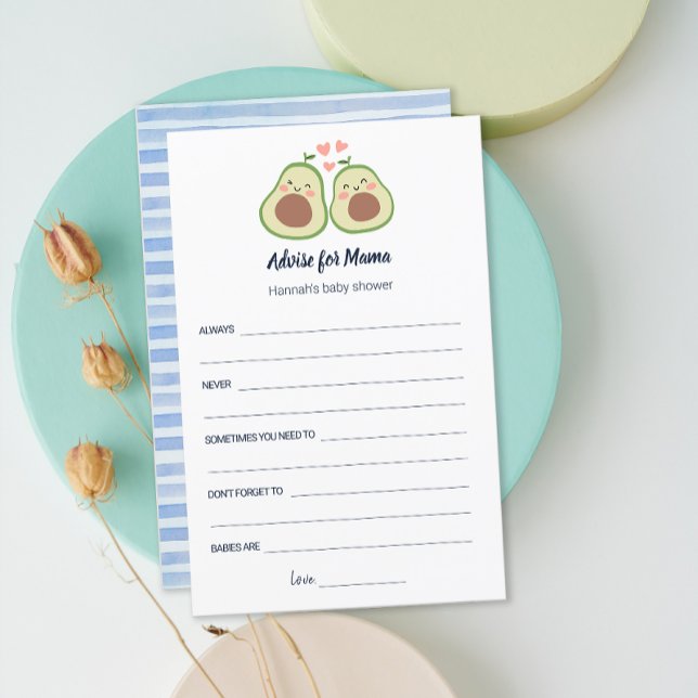 Avocado Genderneutraal Baby shower Advies Mama (Avocado Gender Neutral Baby Shower Advice Mama)